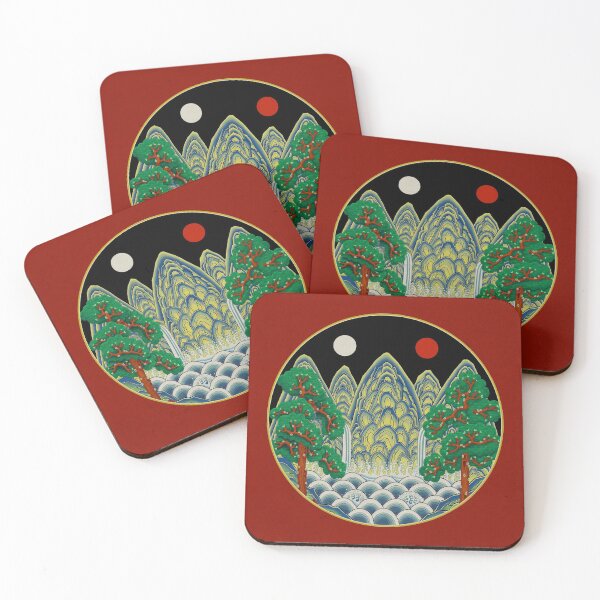 Item preview, Five peaks of the sun and moon in Summer: King’s painting Type B (Minhwa-Korean folk art) designed and sold by minsillust.
