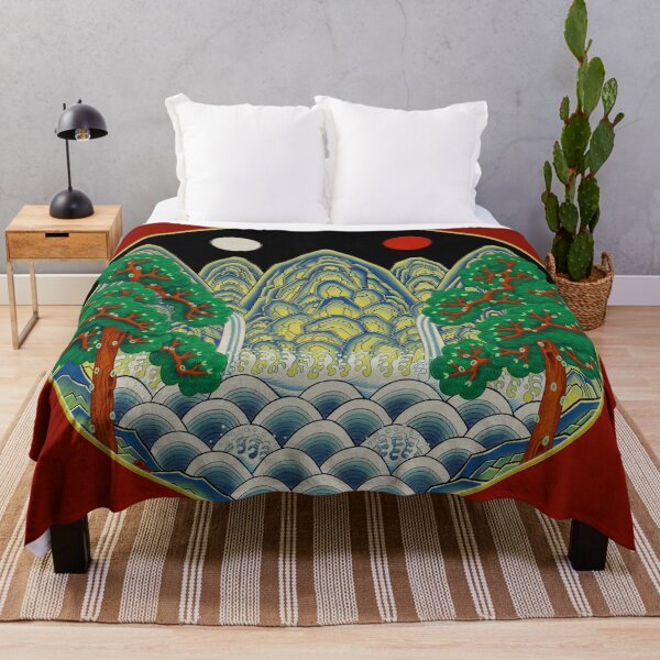 Item preview, Five peaks of the sun and moon in Summer: King’s painting Type B (Minhwa-Korean folk art) designed and sold by minsillust.