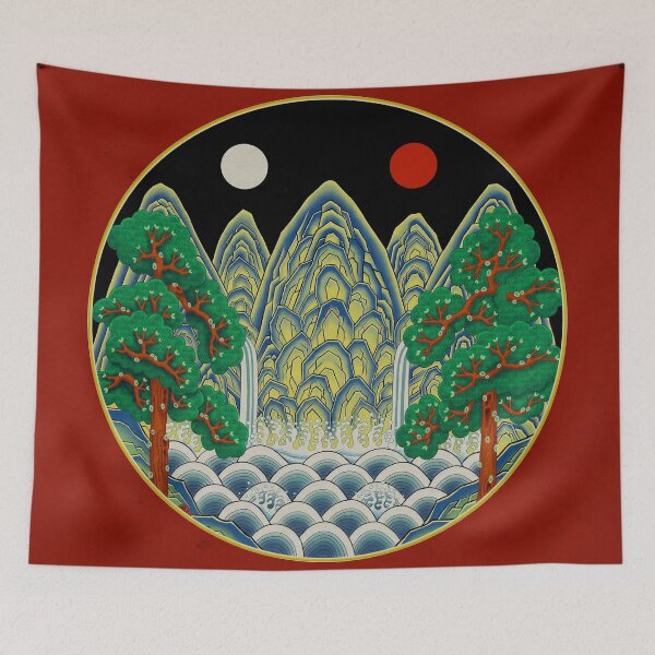 Item preview, Five peaks of the sun and moon in Summer: King’s painting Type B (Minhwa-Korean folk art) designed and sold by minsillust.
