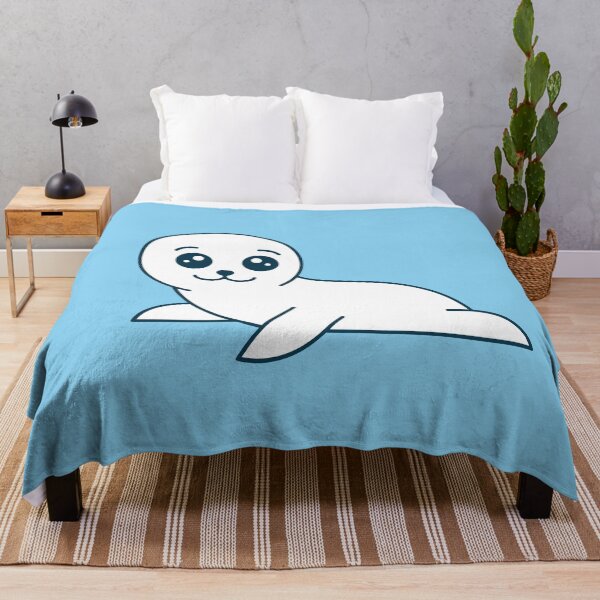 Item preview, Cute white baby seal in kawaii style. designed and sold by TashaVector.