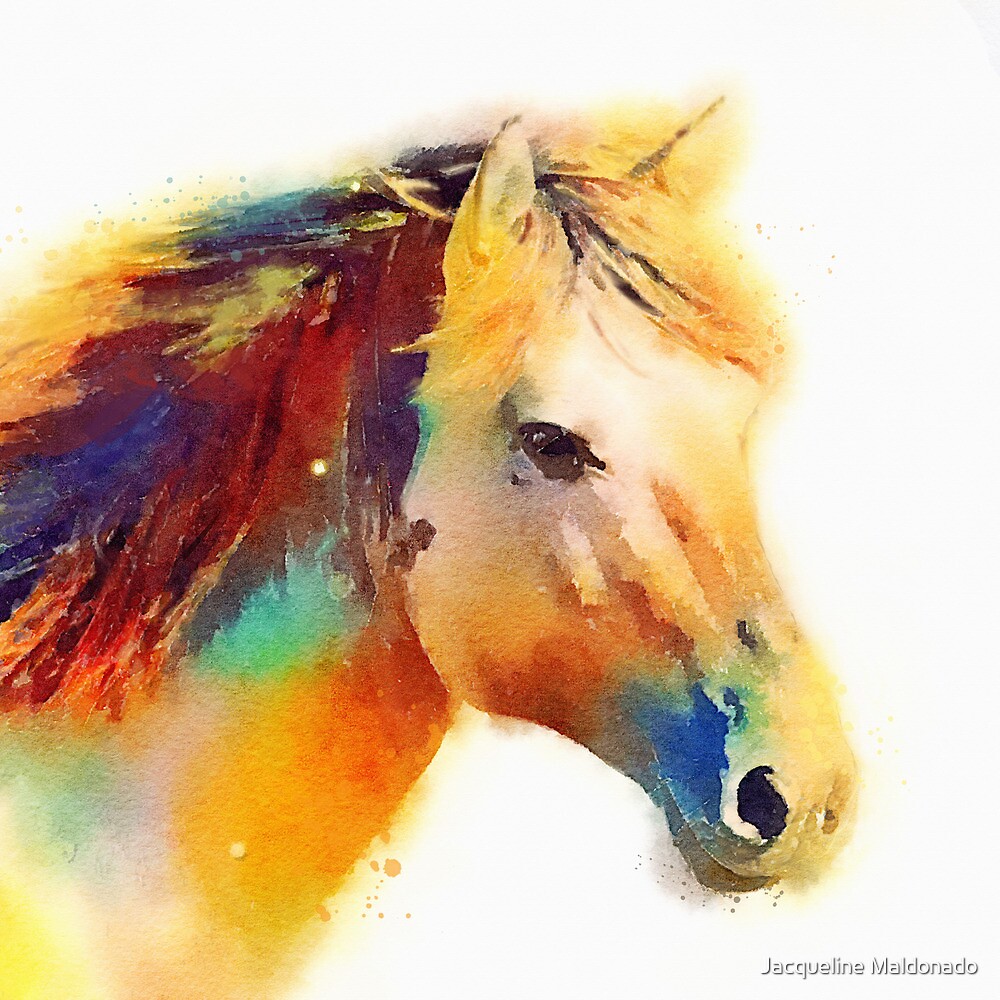 "The Spirited Horse Watercolor Painting" by Jacqueline Maldonado
