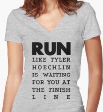 RUN - Tyler Hoechlin Women's Fitted V-Neck T-Shirt