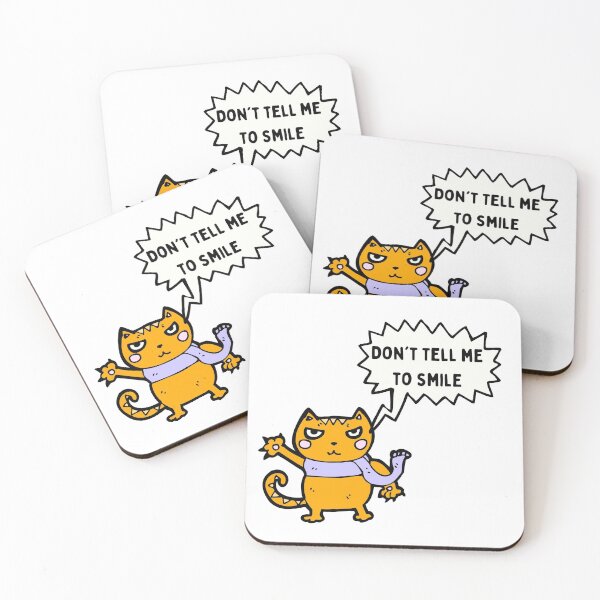 Item preview, Don't tell me to smile angry cat designed and sold by TallOne-apparel.