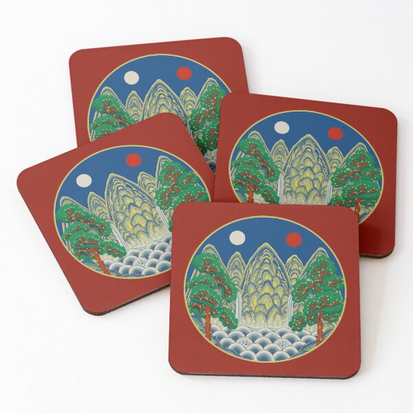 Item preview, Five peaks of the sun and moon in Summer: King’s painting Type A (Minhwa-Korean folk art) designed and sold by minsillust.