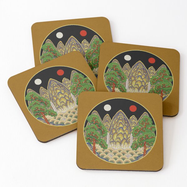 Item preview, Five peaks of the sun and moon in Autumn: King’s painting Type B (Minhwa-Korean folk art) designed and sold by minsillust.