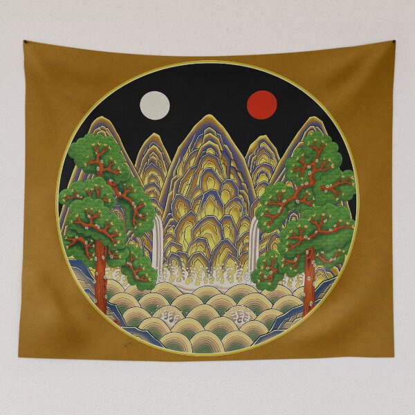 Item preview, Five peaks of the sun and moon in Autumn: King’s painting Type B (Minhwa-Korean folk art) designed and sold by minsillust.