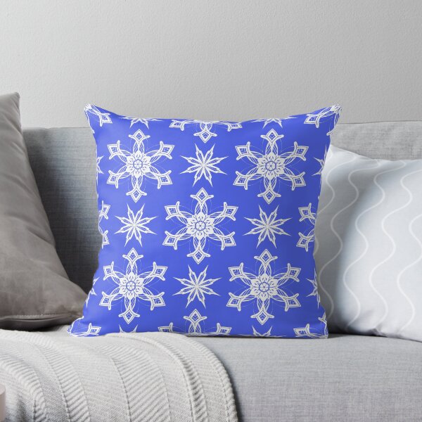 Seamless pattern of snowflakes Throw Pillow