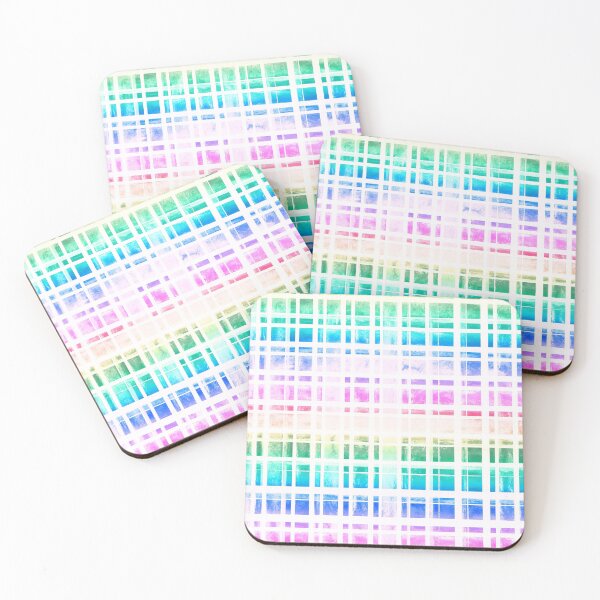 Item preview, Pastel Rainbow Watercolor Gingham  designed and sold by TigaTiga.