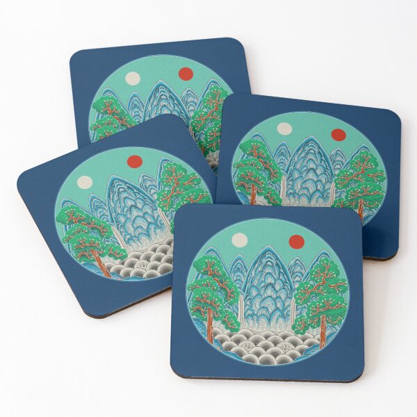 Item preview, Five peaks of the sun and moon in Winter: King’s painting Type A (Minhwa-Korean folk art) designed and sold by minsillust.