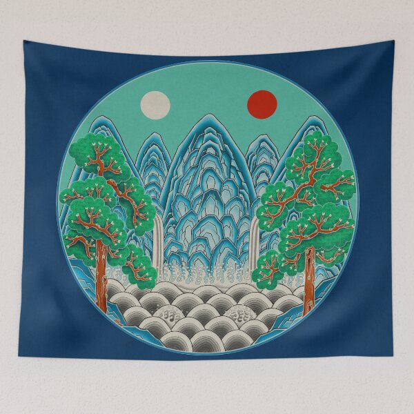 Item preview, Five peaks of the sun and moon in Winter: King’s painting Type A (Minhwa-Korean folk art) designed and sold by minsillust.