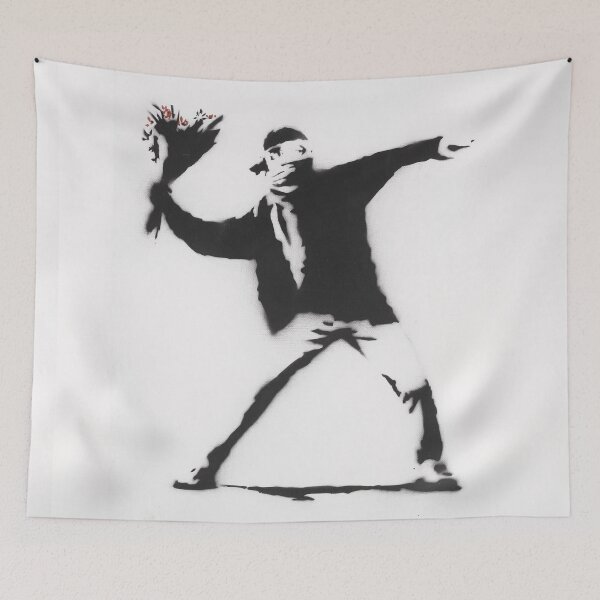 Item preview, Banksy flower thrower most famous street art graffiti piece designed and sold by WE-ARE-BANKSY.