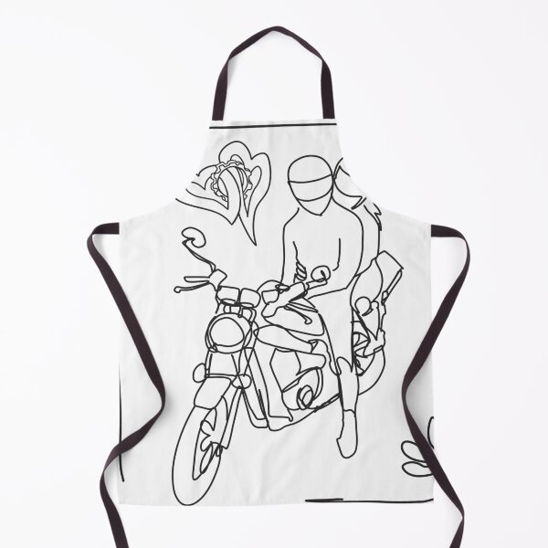 Item preview, Cool Couple on Motorcycle Line Art Design Mounted Print designed and sold by OwnUrArt.