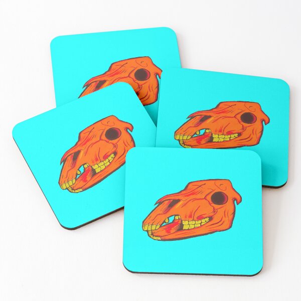 Item preview, orange horse skull designed and sold by rocketwizard.