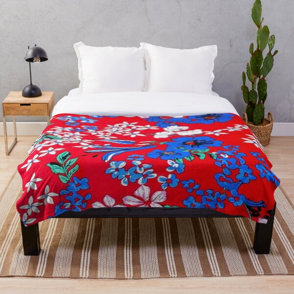 Item preview, Red and Blue Flowers Pattern designed and sold by africanvisuals.