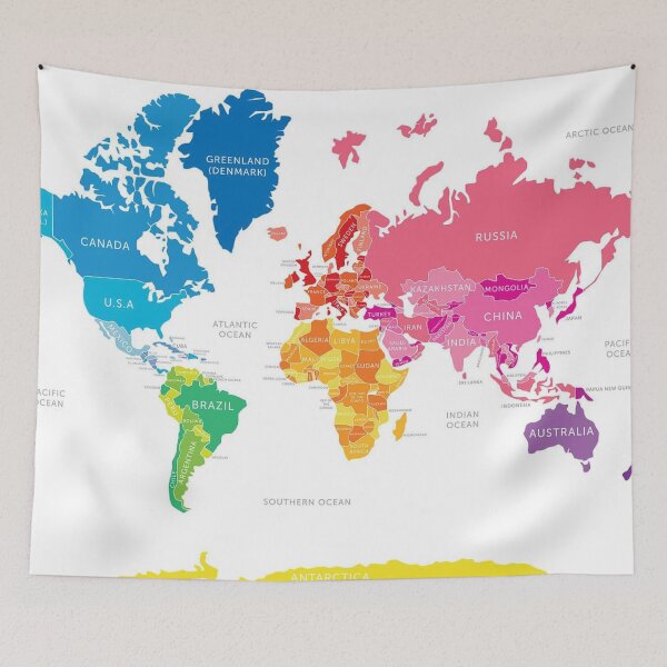 Item preview, Colorful World Map designed and sold by duffy-store.