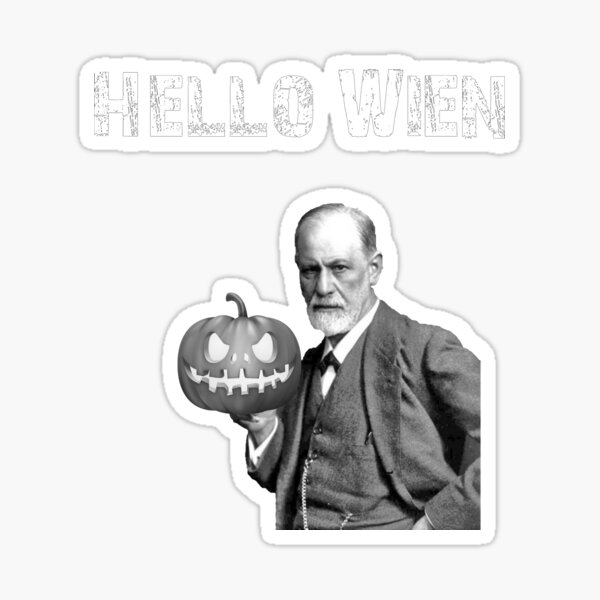 Item preview, Hello Vienna with Sigmund Freud and a Halloween pumpkin designed and sold by Dirk4171.