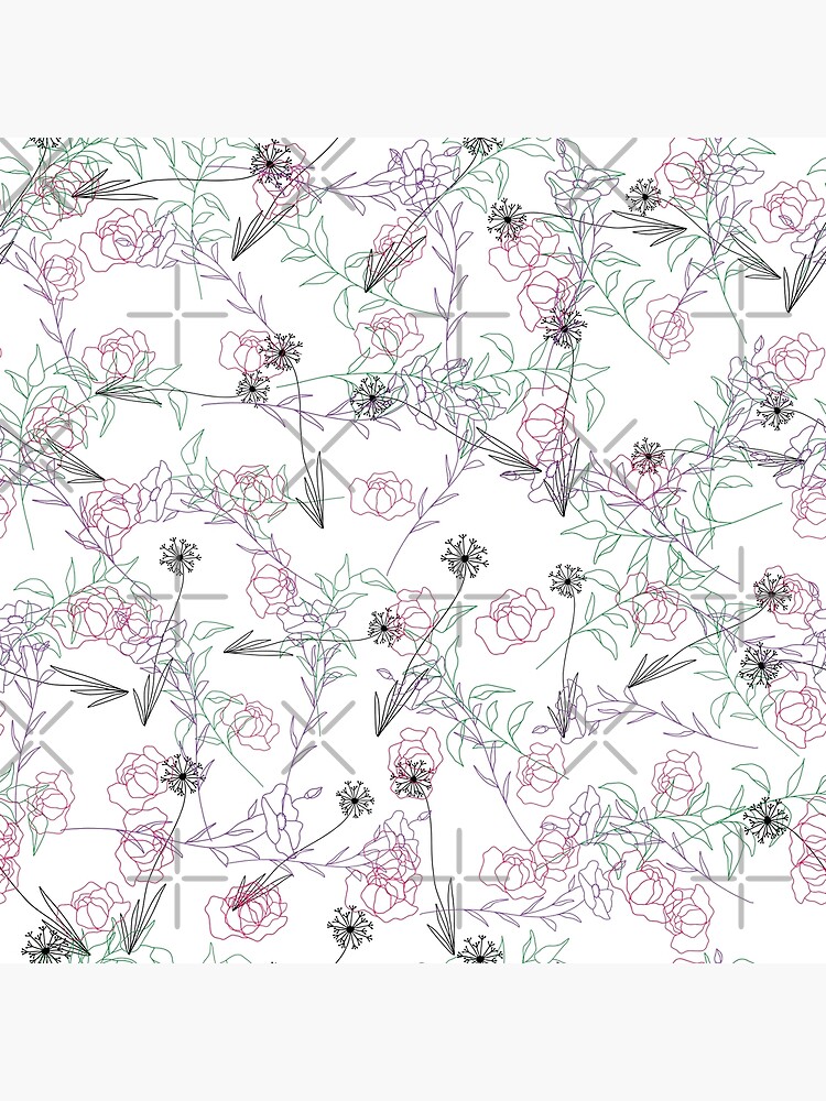 Line Art Floral Pattern by chanzds