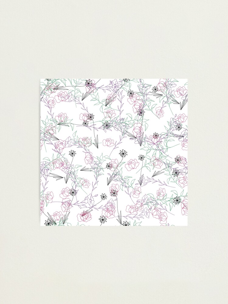 Alternate view of Line Art Floral Pattern Photographic Print