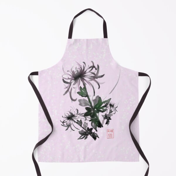 Item preview, Pretty sumi-e watercolor style chrysanthemum designed and sold by CuisineCat.
