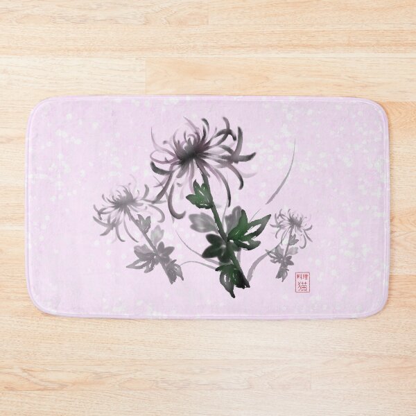 Item preview, Pretty sumi-e watercolor style chrysanthemum designed and sold by CuisineCat.