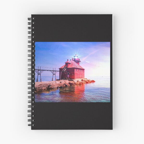 Item preview, Sunset by Sturgeon Bay Wisconsin Lighthouse Door County Lake Michigan Beautiful Color Fine Art Print Photograph designed and sold by fineartprints1.