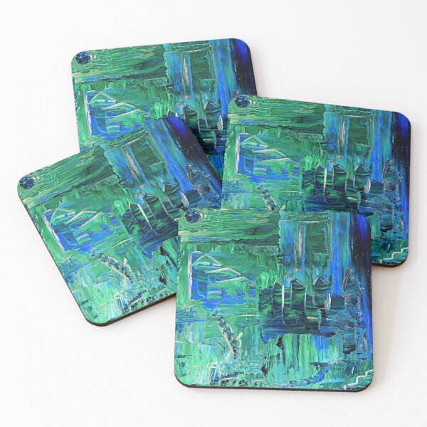 Item preview, Village at night - blue houses designed and sold by Psychopeeet.