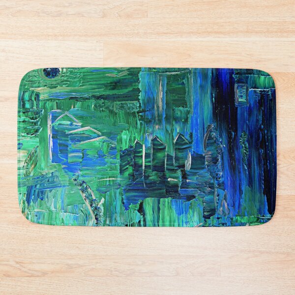 Item preview, Village at night - blue houses designed and sold by Psychopeeet.