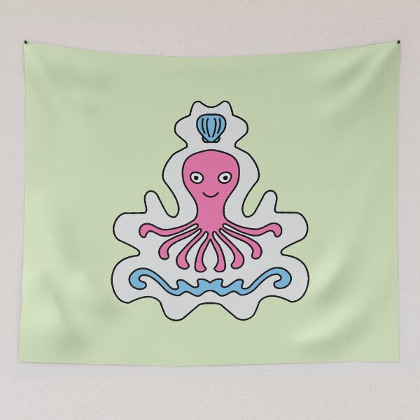 Item preview, Cute Cartoon Octopus with shell, sea creature - Pink and Blue designed and sold by Twist Design.