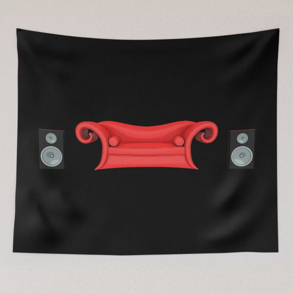 Item preview, Red sofa and speaker boxes designed and sold by MIRO3D.