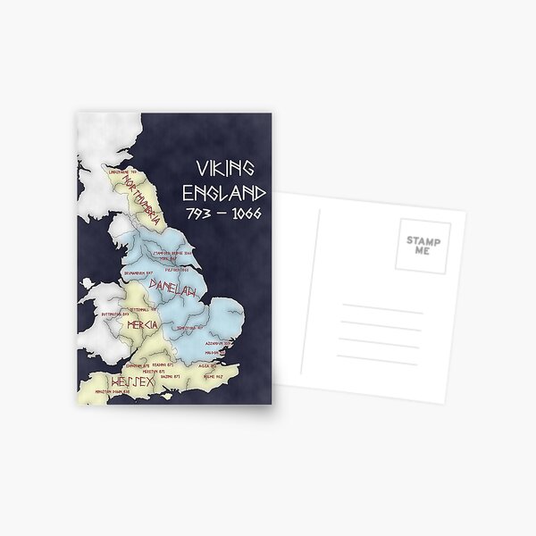 Viking England Map Postcard