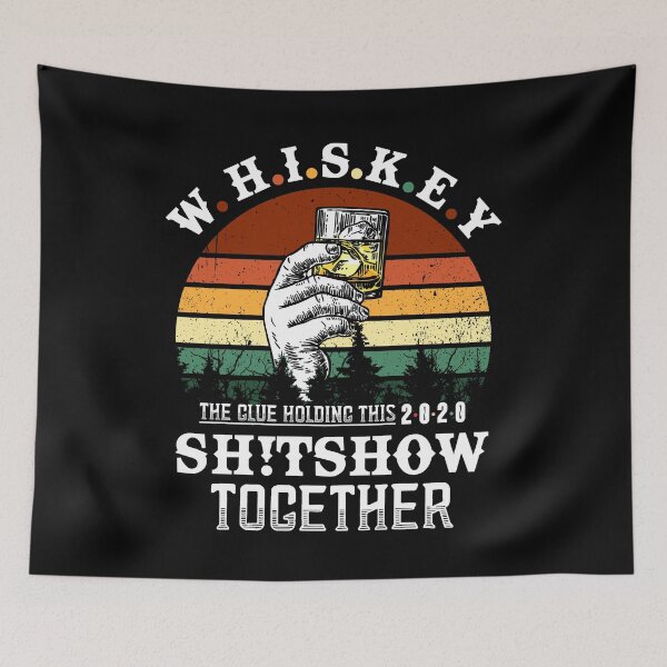 Item preview, Whiskey Definition The Glue Holding This 2020 Shitshow Together Vintage Throwback Sunset with Liquor Glasses designed and sold by Dolphin Graphic.