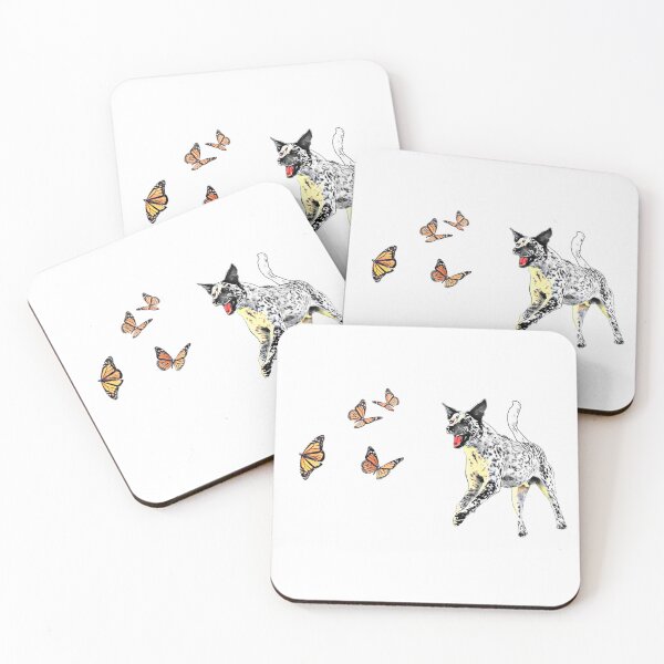 Item preview, Catahoula Leopard Dog Chasing Butterflies designed and sold by ProtanDesign.