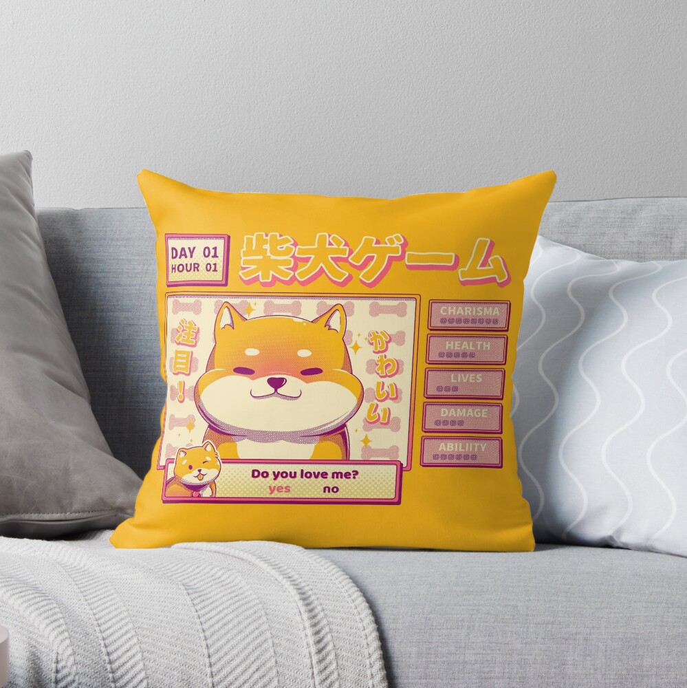 angry shiba pillow