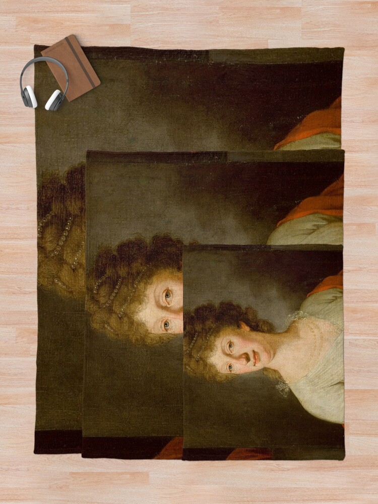 Aperçu 5 sur 6. Plaid avec l'œuvre European royal lady vintage portrait créée et vendue par Geekimpact.