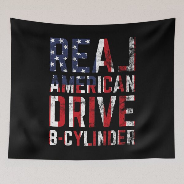 Item preview, Real American 8-cylinder V8 USA Flag Muscle Car Patriotism designed and sold by RJ-Art.