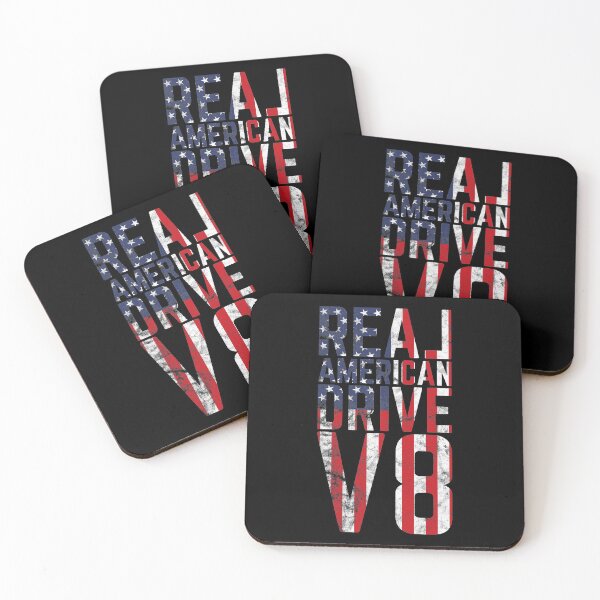 Item preview, Real American 8-cylinder V8 USA Flag Muscle Car Patriotism designed and sold by RJ-Art.