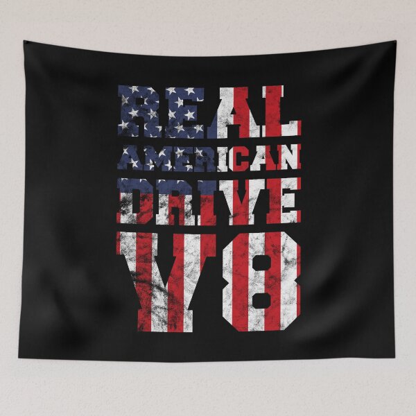 Item preview, Real American 8-cylinder V8 USA Flag Muscle Car Patriotism designed and sold by RJ-Art.