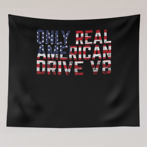 Item preview, Real American 8-cylinder V8 USA Flag Muscle Car Patriotism designed and sold by RJ-Art.