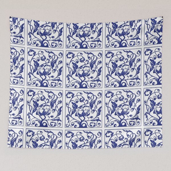 Item preview, Blue Flower Tile designed and sold by Nina Schiller.