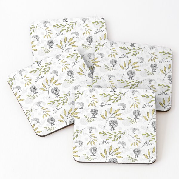 Item preview, New Zealand Kiwi Bird Floral - White designed and sold by Tara Slater.