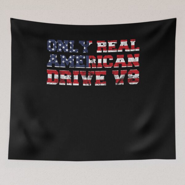 Item preview, Real American 8-cylinder V8 USA Flag Muscle Car Patriotism designed and sold by RJ-Art.