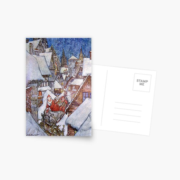 "It Must Be Saint Nick" - Arthur Rackham for "The Night Before Christmas" Postcard