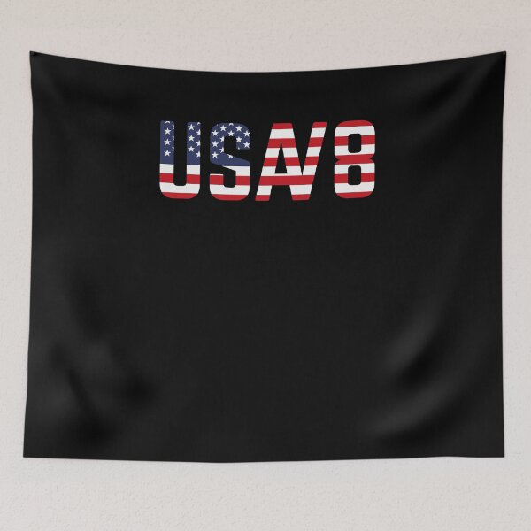 Item preview, Car Engine 8-cylinder V8 Mechanic USA Flag designed and sold by RJ-Art.