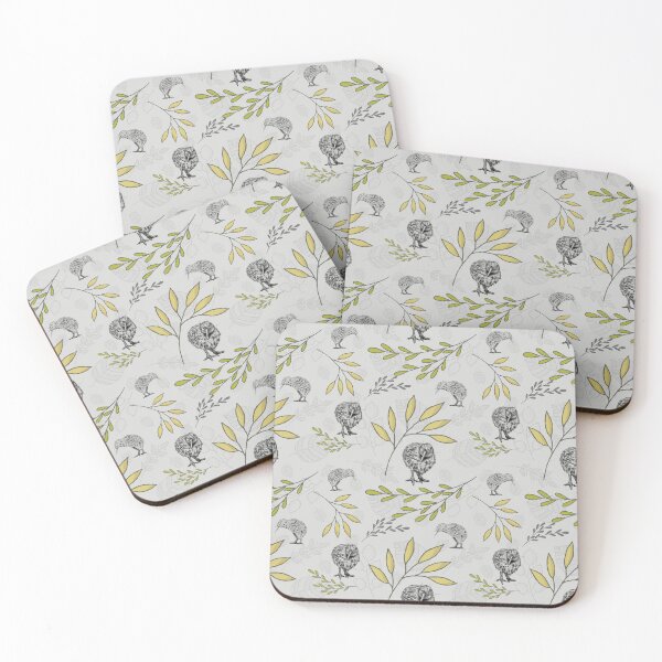 Item preview, New Zealand Kiwi Bird Floral - Grey designed and sold by Tara Slater.