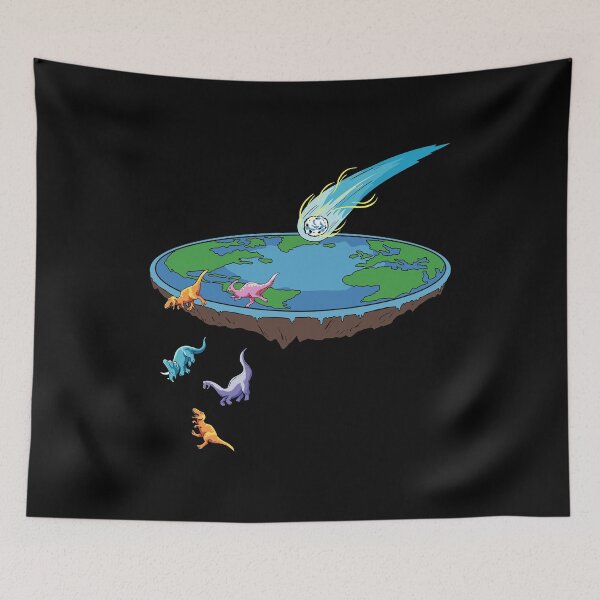 Aperçu de l'œuvre Flat Earth dinosaur comet Design créée et vendue par yoddel.