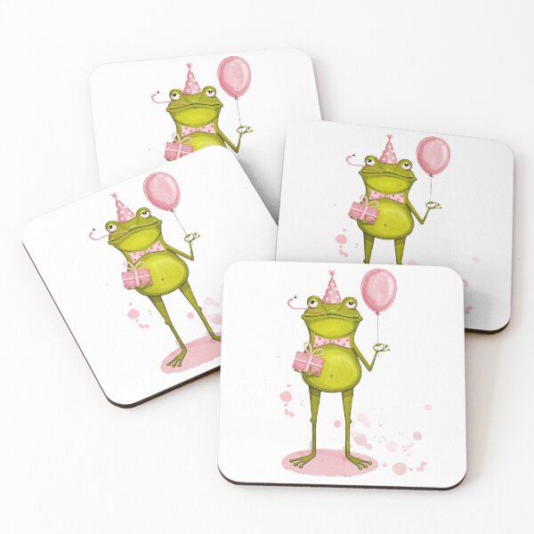 Artikelvorschau, Frosch bereit für die Party. Alles Gute zum Geburtstag! entworfen und verkauft von Anya Illustration Studio.