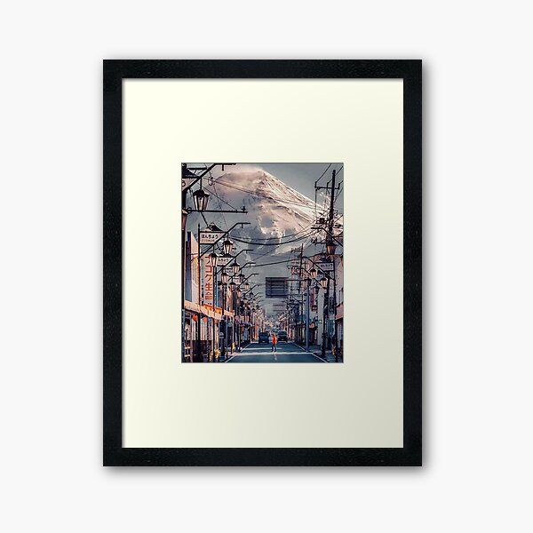 Beautiful Mt. Fuji street - Japan landscape Framed Art Print