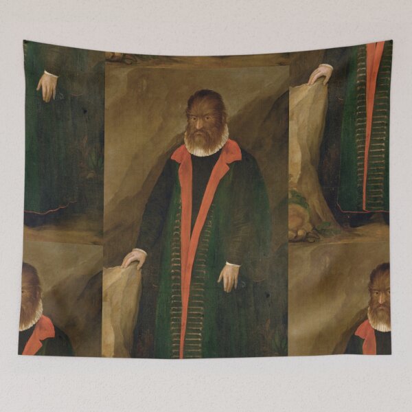 Item preview, Lycantrope Pedro Gonzales the hairy Habsburg  vintage portrait designed and sold by Vintage Designs +.