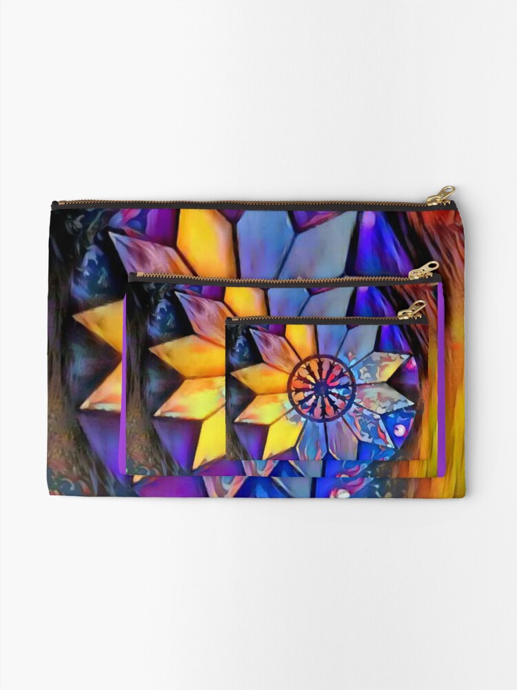Alternate view of The Victory Theatre-Evansville IN-Interior lights-Amethyst & Topaz Zipper Pouch