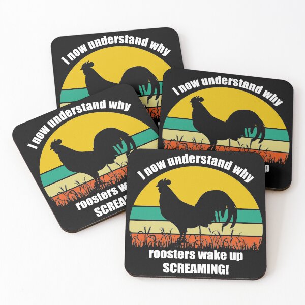 Item preview, "I Now Understand Why Roosters Wake Up Screaming" Retro Sunset Rooster Design designed and sold by WhatThePop.